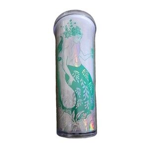 Starbucks Pearl Holographic Siren Mermaid Tumbler Cup White Green 24oz No Straw
